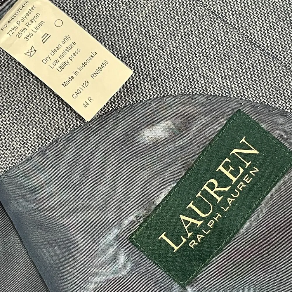 ~ Lauren Ralph Lauren 44R Men's LRL Blazer Sport Coat Blue Texture 44 R